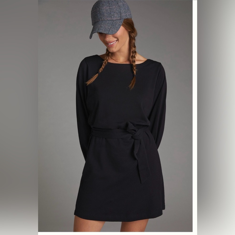 Anthropologie Daily Practice Amy Dress Deep Black Size Medium - Picture 2 of 10